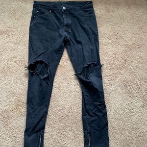 Black Skinny Zipper jeans
